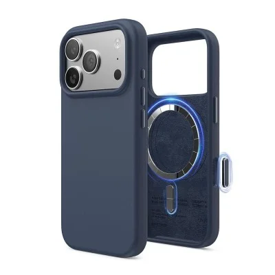 Elago iPhone 17 Pro Max Magnetic Silicone Case (Camera Control Key Included) _ Blue